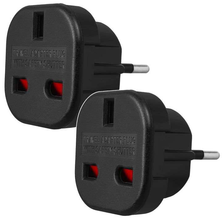 Maclean UK-stikadapter til EU-stik, sort, MCE72, 2 stk.