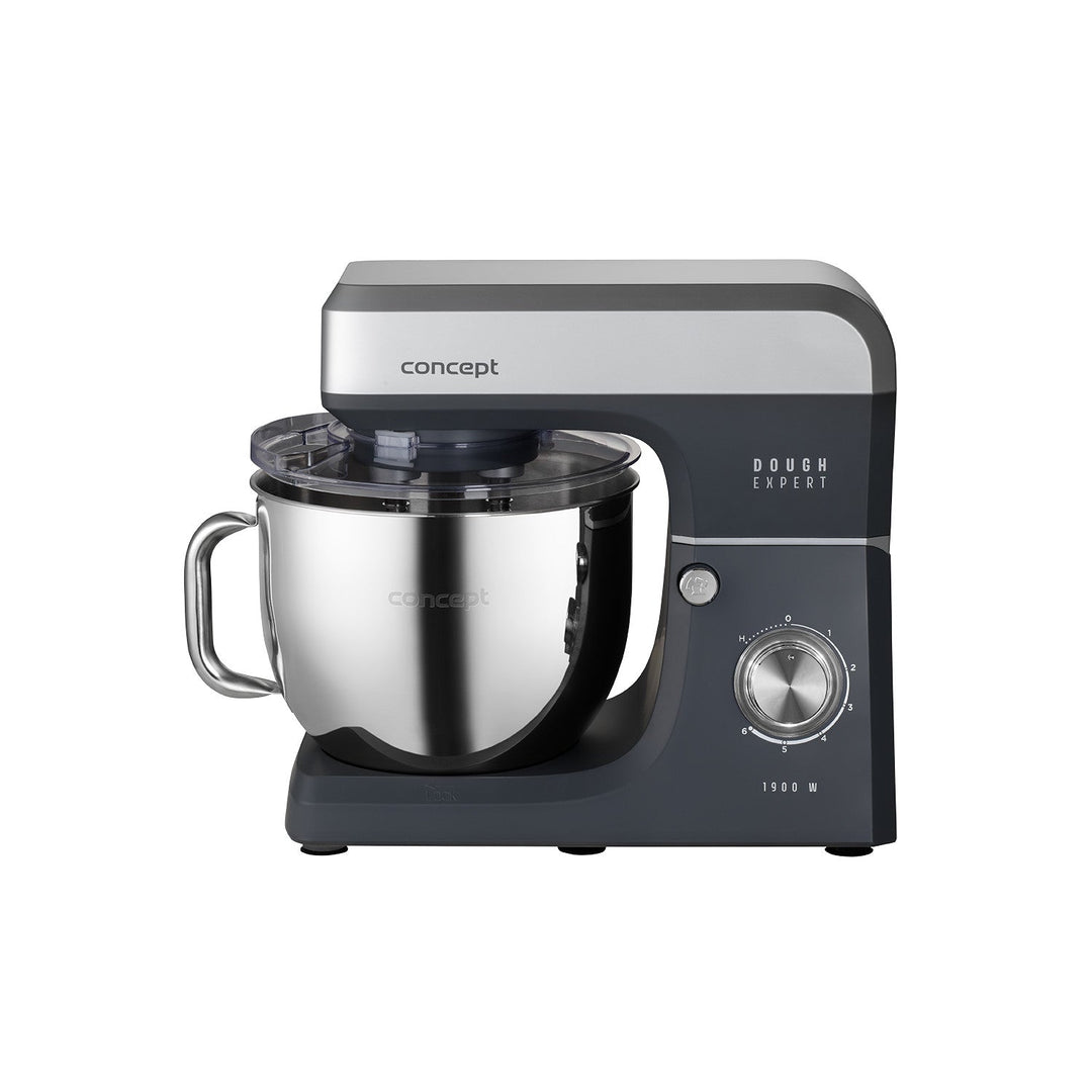 Concept Dough Expert planetarisk køkkenmaskine, 1900 W, dobbelt dejkrog, skålopvarmningsfunktion, 6 forskellige hastigheder, RM6010