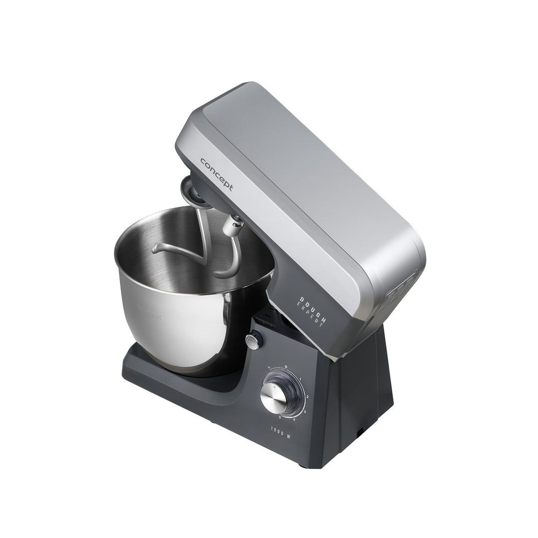 Concept Dough Expert planetarisk køkkenmaskine, 1900 W, dobbelt dejkrog, skålopvarmningsfunktion, 6 forskellige hastigheder, RM6010