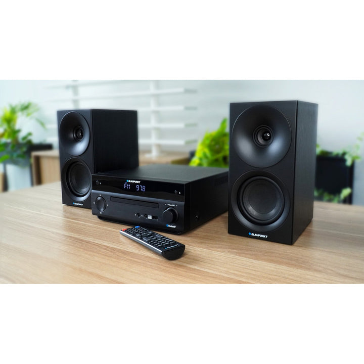 Blaupunkt mikrotårn, effekt 150 W, FM-radio, AUX-stik og USB-stik, Bluetooth, HDMI-indgang, vækkeur, LED-display, sort, MS30.02BT