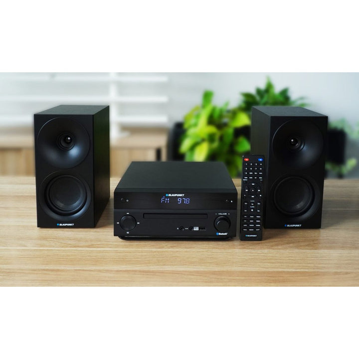 Blaupunkt mikrotårn, effekt 150 W, FM-radio, AUX-stik og USB-stik, Bluetooth, HDMI-indgang, vækkeur, LED-display, sort, MS30.02BT