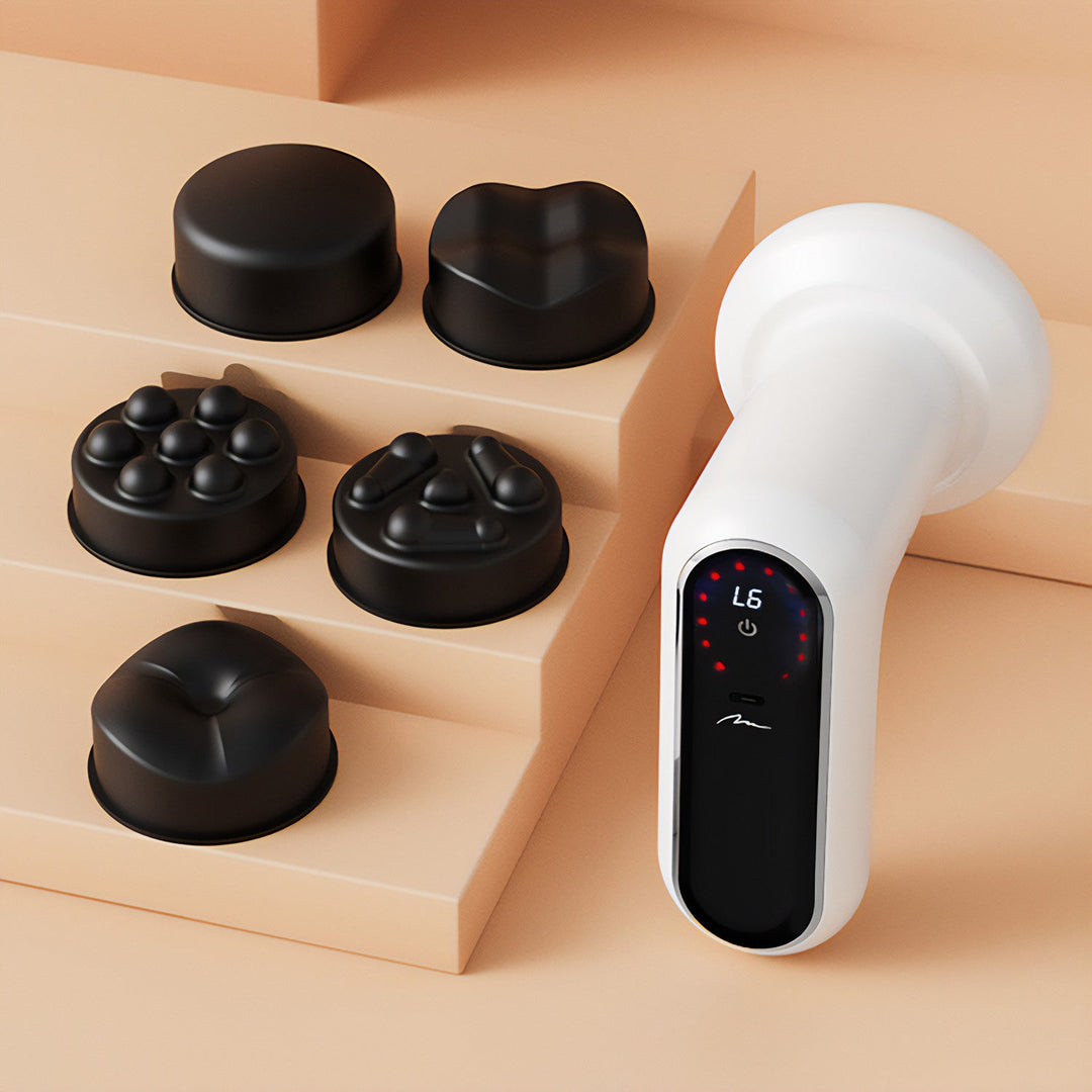 Anti-cellulite massager, MEDIA-TECH, massagepistol, 5 massagekopper, 6 hastigheder, MT6536