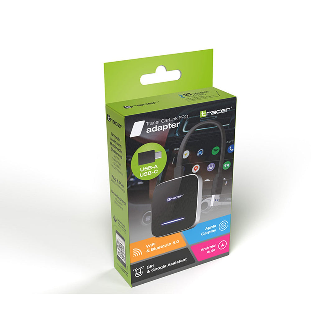 Trådløs CarPlay- og Android Auto-adapter Tracer, WiFi, Bluetooth 5.0, CarLink PRO