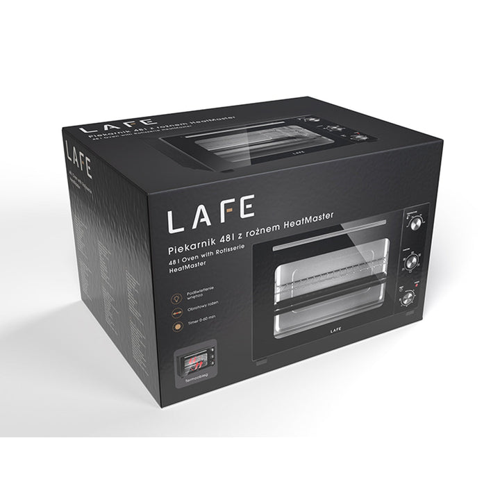 Lafe elektrisk ovn, kapacitet 48 l, effekt 1800 W, varmluft, HeatMaster