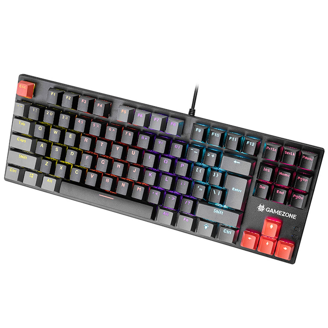 Tracer mekanisk tastatur, farvet baggrundsbelysning i regnbuefarver, GAMEZONE Blade 87