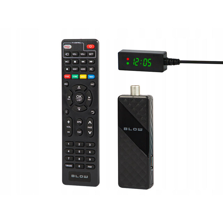 DVB-T/T2-tuner Blow, H.265, 6000FHD, Timeshift-funktion, flere sprog, multimedieafspillerfunktion, USB-port, 77-077#