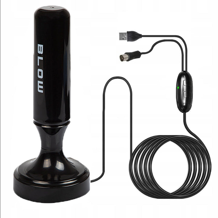 DVB-T Blow-antenne, aktiv indendørs, forstærkning 28 dB, indbygget LTE-filter, modtagelse i båndet 168-790 MHz, 21-040#