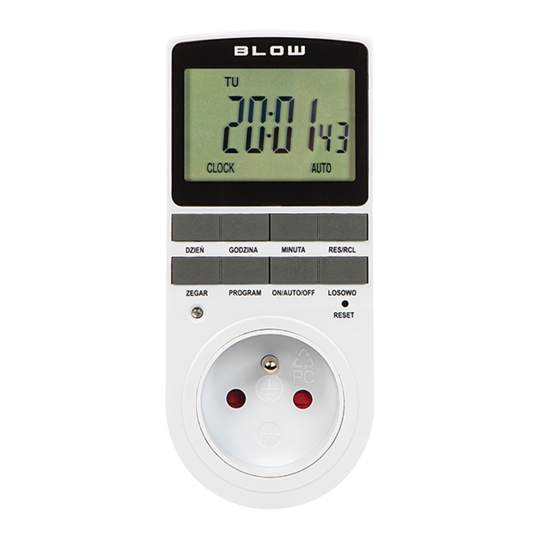 Blow digital timer programmer, LCD-display, nøjagtighed +/- 1 minut pr. måned, 16 forskellige funktionskombinationer, 72-016#