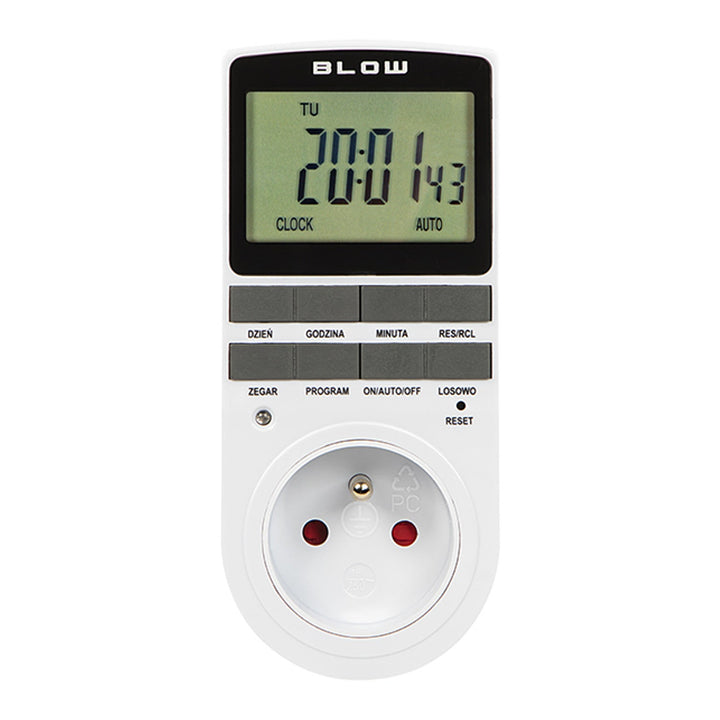 Blow digital timer programmer, LCD-display, nøjagtighed +/- 1 minut pr. måned, 16 forskellige funktionskombinationer, 72-016#