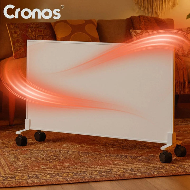 Cronos infrarød radiator, 800 W, ideel til allergikere, mat overflade, ultratynd, indbygget termostat og fjernbetjening via telefon eller fjernbetjening, Carbon P800 TWP