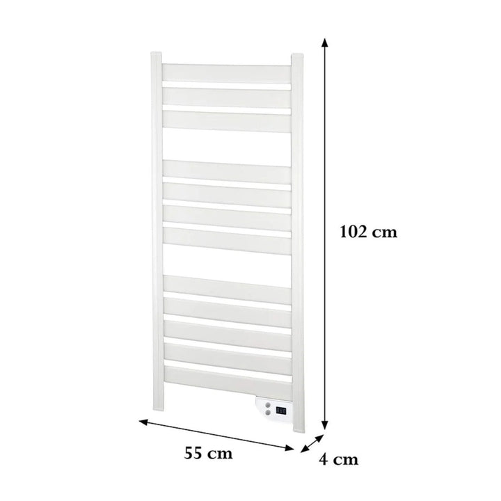 Cronos elektrisk badeværelsesradiator, effekt 500 W, opvarmer rum op til 6 m2, LCD-display, AUTO-, TIMER- og åbent vindue-detekteringsfunktion, TW-500