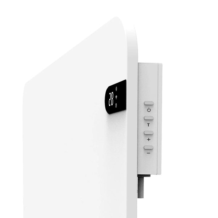Cronos elektrisk radiator, hvid, effekt 450 W, opvarmning af rum op til 14 m2, indbygget termostat, fjernbetjening, funktion til registrering af åbne vinduer, ben medfølger, WFH-450TW