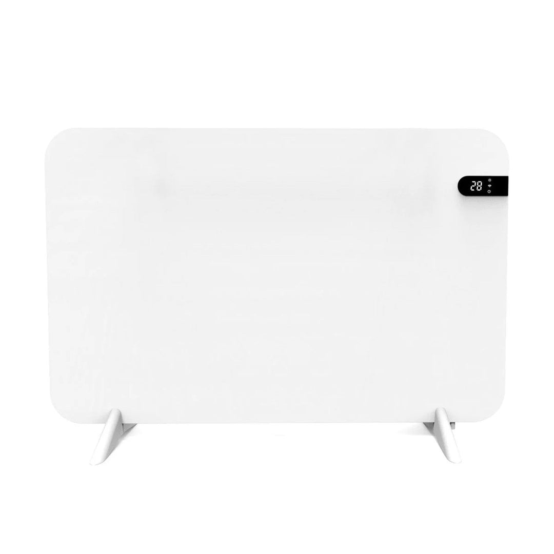 Cronos elektrisk radiator, hvid, effekt 450 W, opvarmning af rum op til 14 m2, indbygget termostat, fjernbetjening, funktion til registrering af åbne vinduer, ben medfølger, WFH-450TW