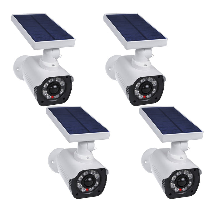 Solardumperkamera, blinkende diode, bevægelsessensor, LED-belysning, gratis klistermærke, SOL1800S, 4 stk.