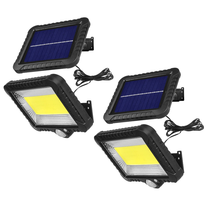 Solar LED-projektør med bevægelsessensor Maclean, IP44, 5W, 400lm, 6000K, lithiumbatteri 1300 mAh, 5,5V DC MCE438, 2 stk.