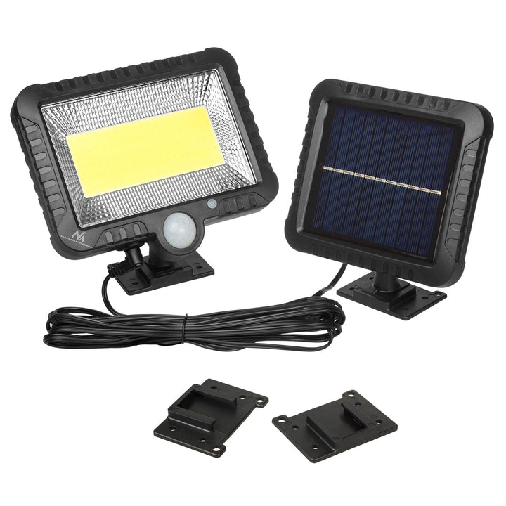 Solar LED-projektør med bevægelsessensor Maclean, IP44, 5W, 400lm, 6000K, lithiumbatteri 1300 mAh, 5,5V DC MCE438, 4 stk.