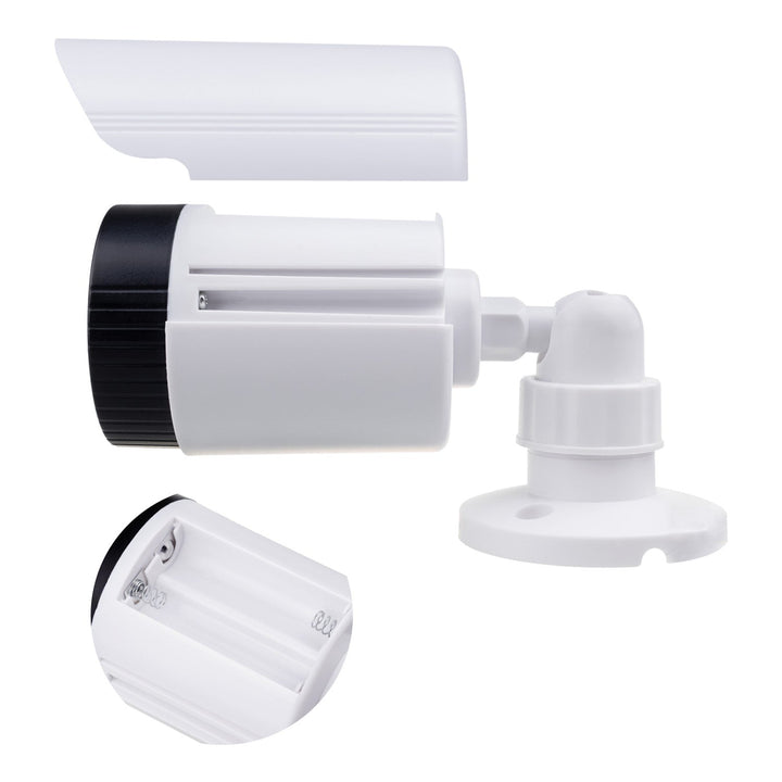 Sæt med to falske rørkameraer, IR-LED-dioder, hvide, strømforsyning 2xAA (medfølger), ABS, IR1800 WT
