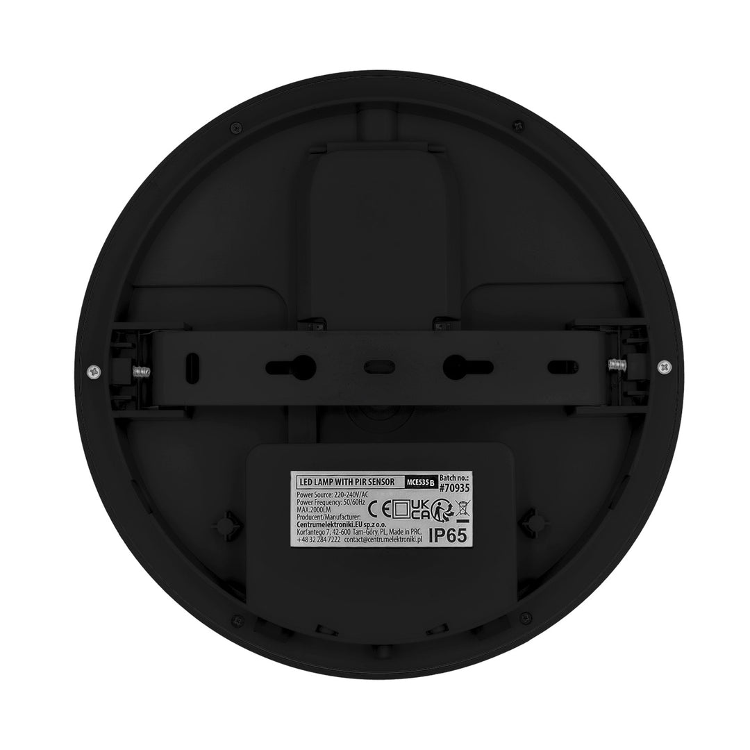 Maclean LED-lampe med bevægelsessensor, PIR-sensor, sort, 10 W/15 W/18 W, IP65, farveindstilling 3000/4000/6000 K, MCE535 B