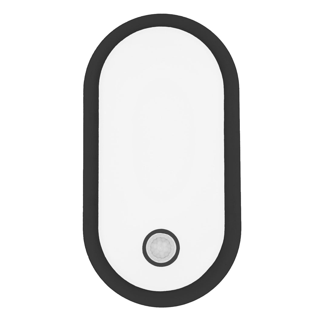 Maclean LED-lampe med bevægelsessensor, PIR-sensor, sort, 10 W/15/18 W, IP65, mulighed for at skifte farvetemperatur mellem 3000/4000/6000 K, MCE534 B