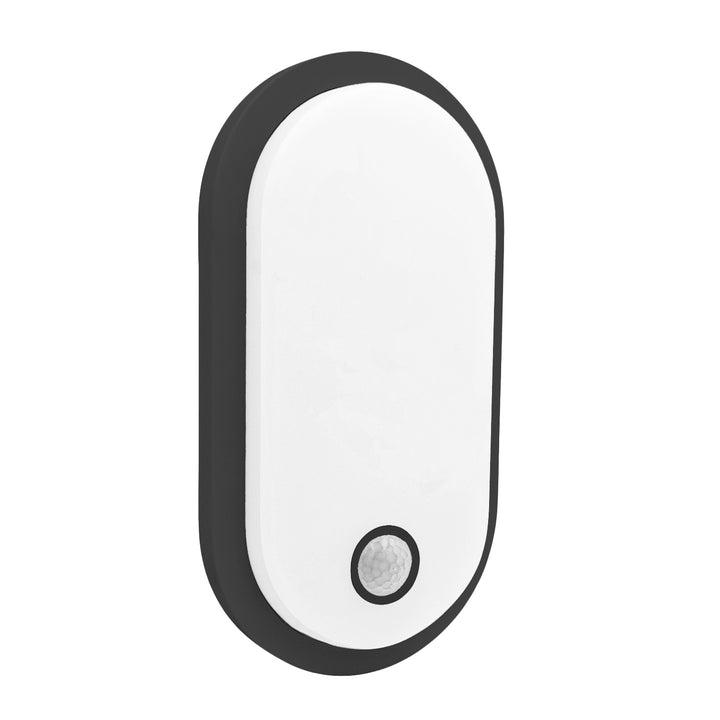 Maclean LED-lampe med bevægelsessensor, PIR-sensor, sort, 10 W/15/18 W, IP65, mulighed for at skifte farvetemperatur mellem 3000/4000/6000 K, MCE534 B