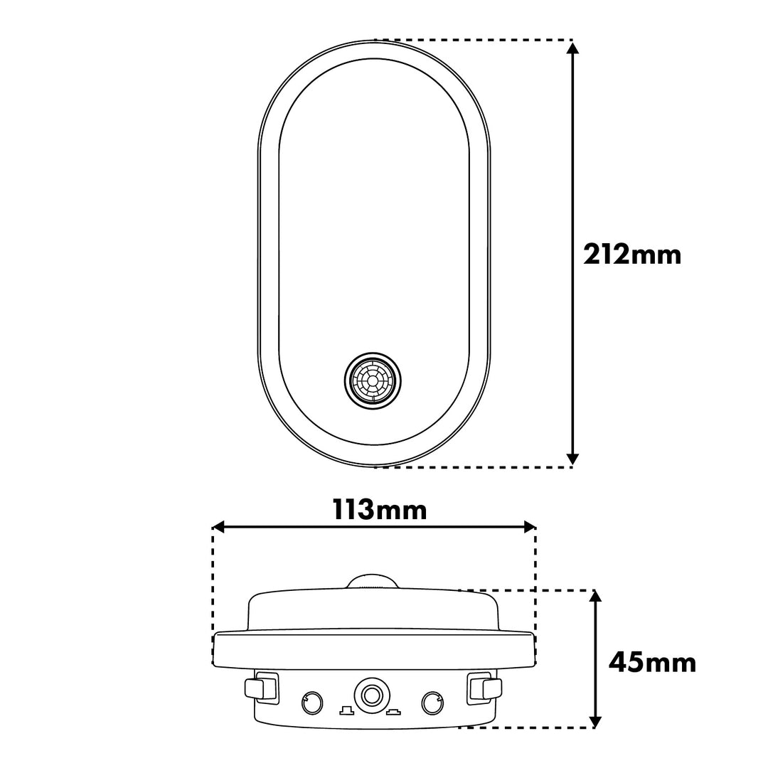 Maclean LED-lampe med bevægelsessensor, PIR-sensor, hvid, 10 W/15/18 W, IP65, farveindstilling 3000/4000/6000 K, MCE534 W