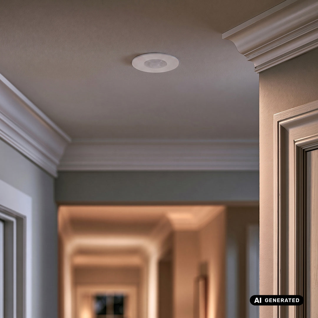 Maclean PIR-bevægelsessensor, til indbygning, rækkevidde 8 m, 600 W/1200 W, 220–240 V AC, 50/60 Hz, MCE821