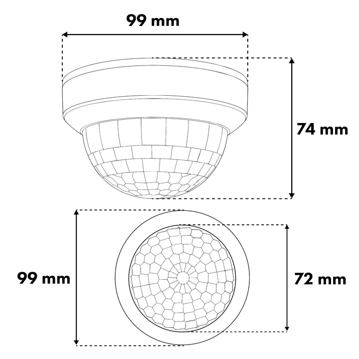 Maclean PIR-tilstedeværelsessensor, påbygget, rækkevidde 10x40 m, 1000 W/2000 W, 220–240 V AC, 50/60 Hz, MCE823