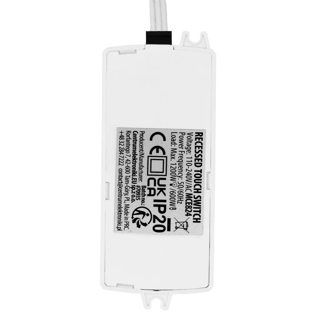 Maclean indbygget berøringsafbryder, <40 mm, 110–240 V AC, maks. belastning 600 W til LED, MCE824