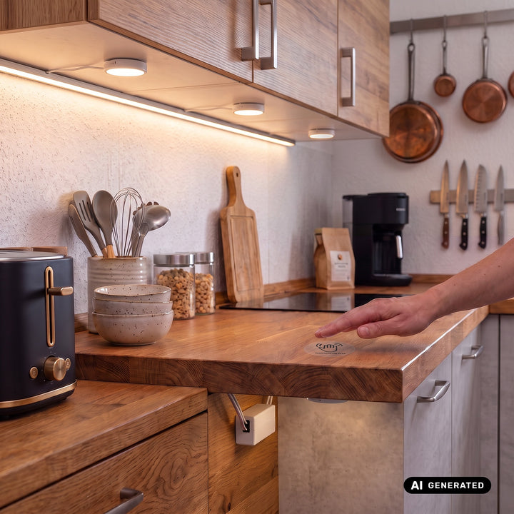 Maclean indbygget berøringsafbryder, <40 mm, 110–240 V AC, maks. belastning 600 W til LED, MCE824