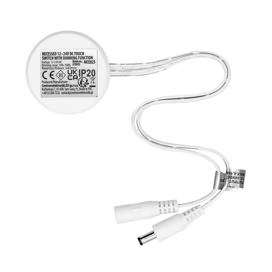 Maclean indbygget berøringsafbryder, <40 mm, 12–24 V DC, maks. belastning 48/96 W, MCE825
