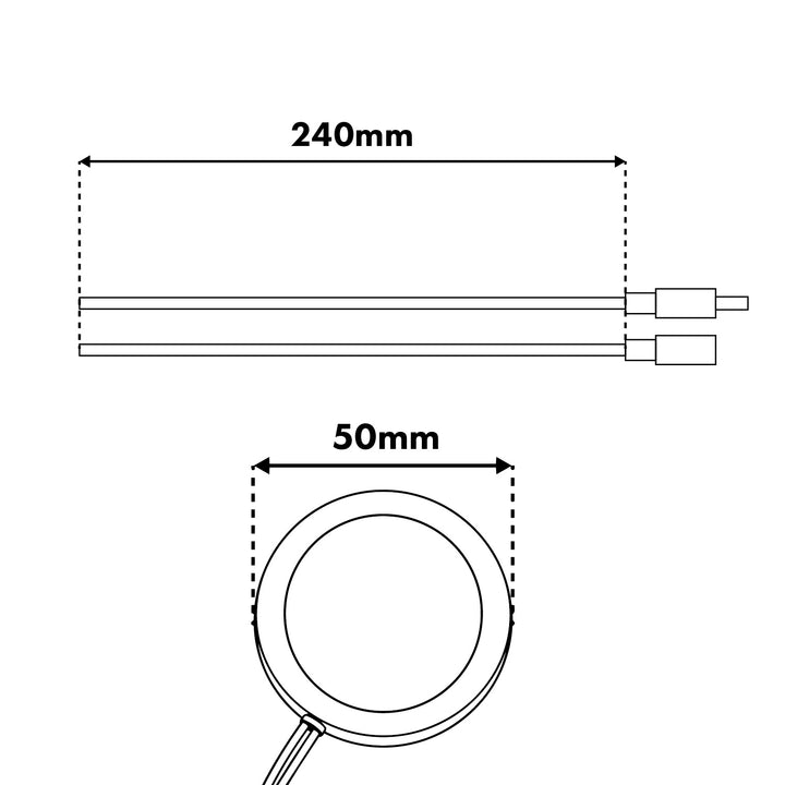 Maclean indbygget berøringsafbryder, <40 mm, 12–24 V DC, maks. belastning 48/96 W, MCE825
