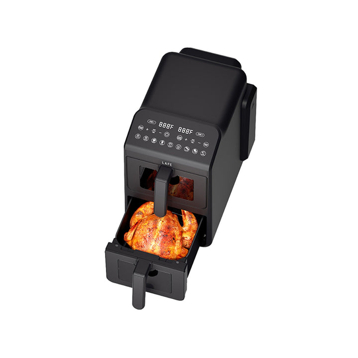 LAFE fedtfri frituregryde, air fryer, 2 kamre 5 L, effekt 2460 W, LCD-display, Dual Fry