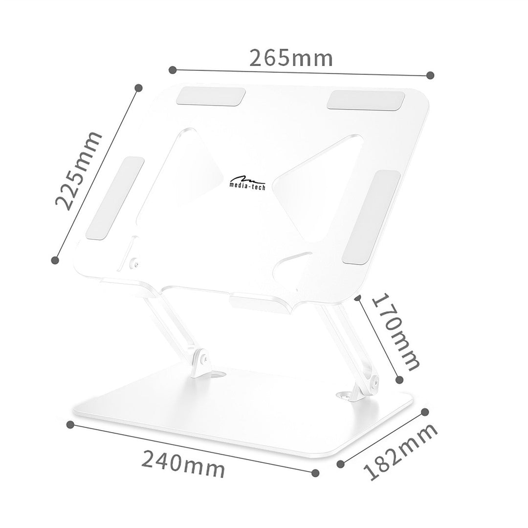 Justerbar, ergonomisk holder til bærbare computere på 10-17 tommer LAPTOP STAND MT2661W, Mediatech