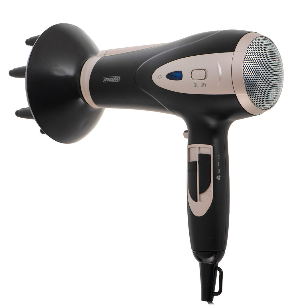 Mesko hårtørrer, ioniseringsfunktion, diffusor, effekt 2200 W, sort, MS 2287