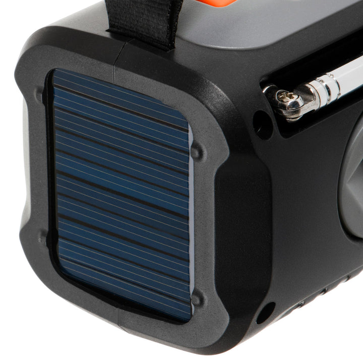 Adler nødradio med solcellepanel, håndsving og powerbank, Bluetooth 5.0, 4W LED-lommelygte, 4500 mAh, AD 1920
