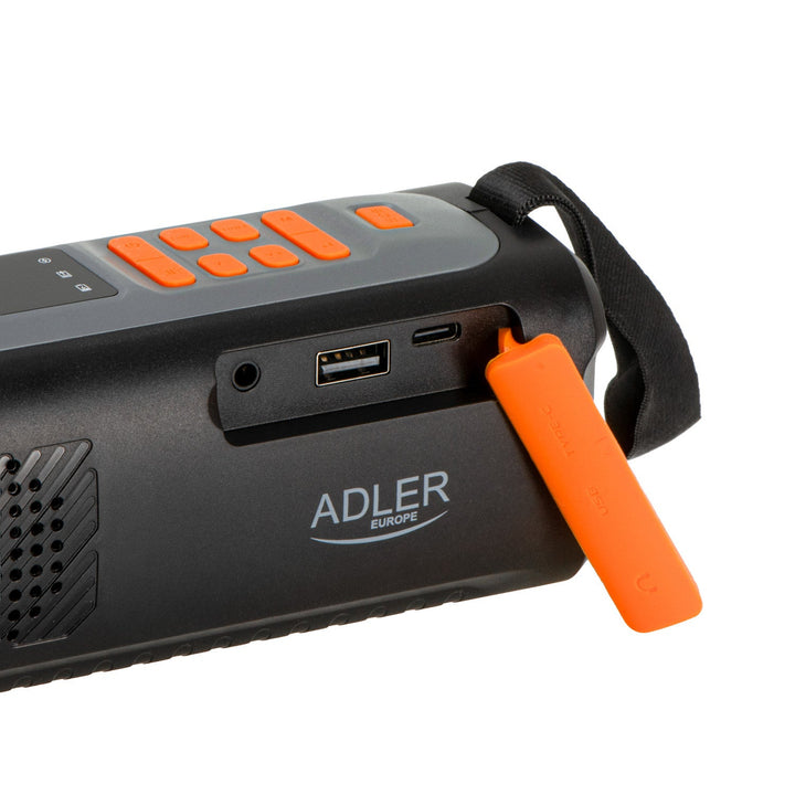 Adler nødradio med solcellepanel, håndsving og powerbank, Bluetooth 5.0, 4W LED-lommelygte, 4500 mAh, AD 1920