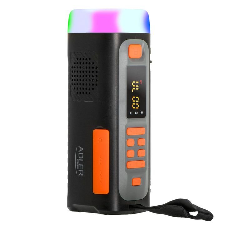 Adler nødradio med solcellepanel, håndsving og powerbank, Bluetooth 5.0, 4W LED-lommelygte, 4500 mAh, AD 1920