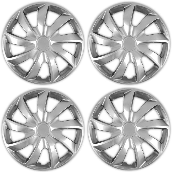 Universal hjulkapsler 13'' NRM Quad sølvfarvede 4 stk.