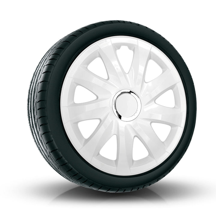 Universal hjulkapsler 13'' NRM Drift hvide, sæt med 4 stk.