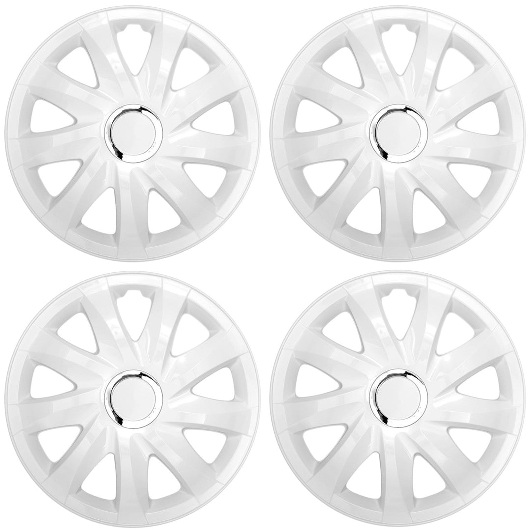 Universal hjulkapsler 13'' NRM Drift hvide, sæt med 4 stk.