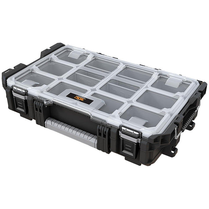 Keter ROC Pro Gear 1.0 værktøjsopbevaringskasse, rumindhold på over 13 liter, gennemsigtigt og robust låg, tætning, der beskytter mod støv og vand, metalåse, 257190