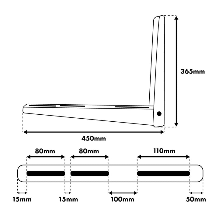 Beslag / ophæng til Maclean-klimaanlæg / varmepumpe, armlængde 365 x 450 mm, galvaniseret stål, op til 150 kg, MC-143