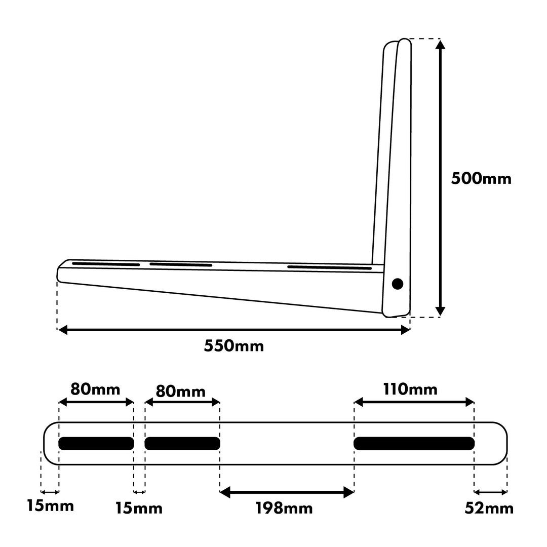 Beslag / ophæng til Maclean-klimaanlæg / varmepumpe, armlængde 500 x 550 mm, galvaniseret stål, op til 250 kg, MC-144