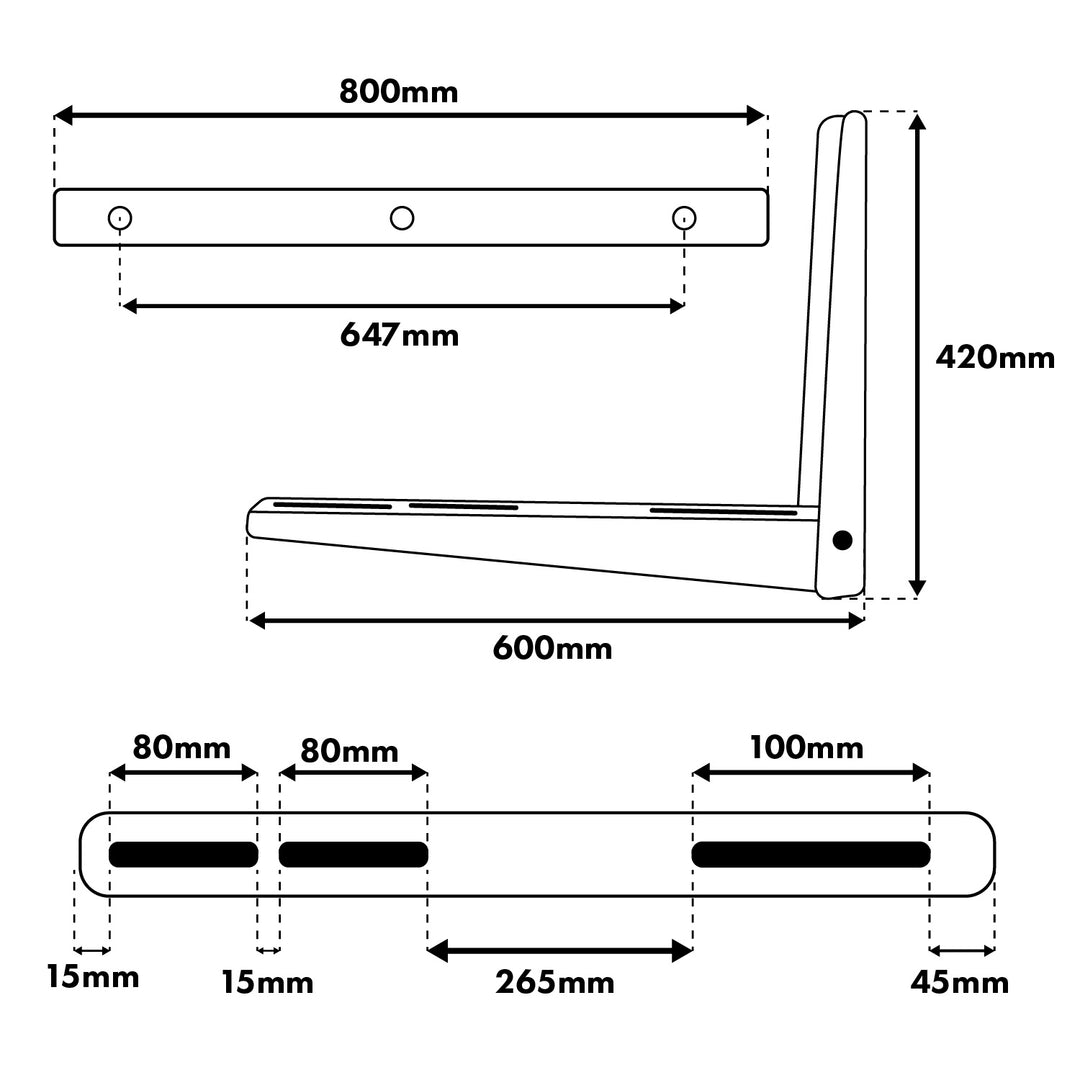 Beslag/ophæng til Maclean-klimaanlæg/varmepumpe, mål 800 x 420 x 600 mm, galvaniseret stål, op til 260 kg, MC-147