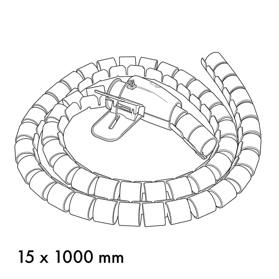 Maclean kabelholder/kabelafdækning, 15 mm x 1000 mm, sort, MCTV-898 B