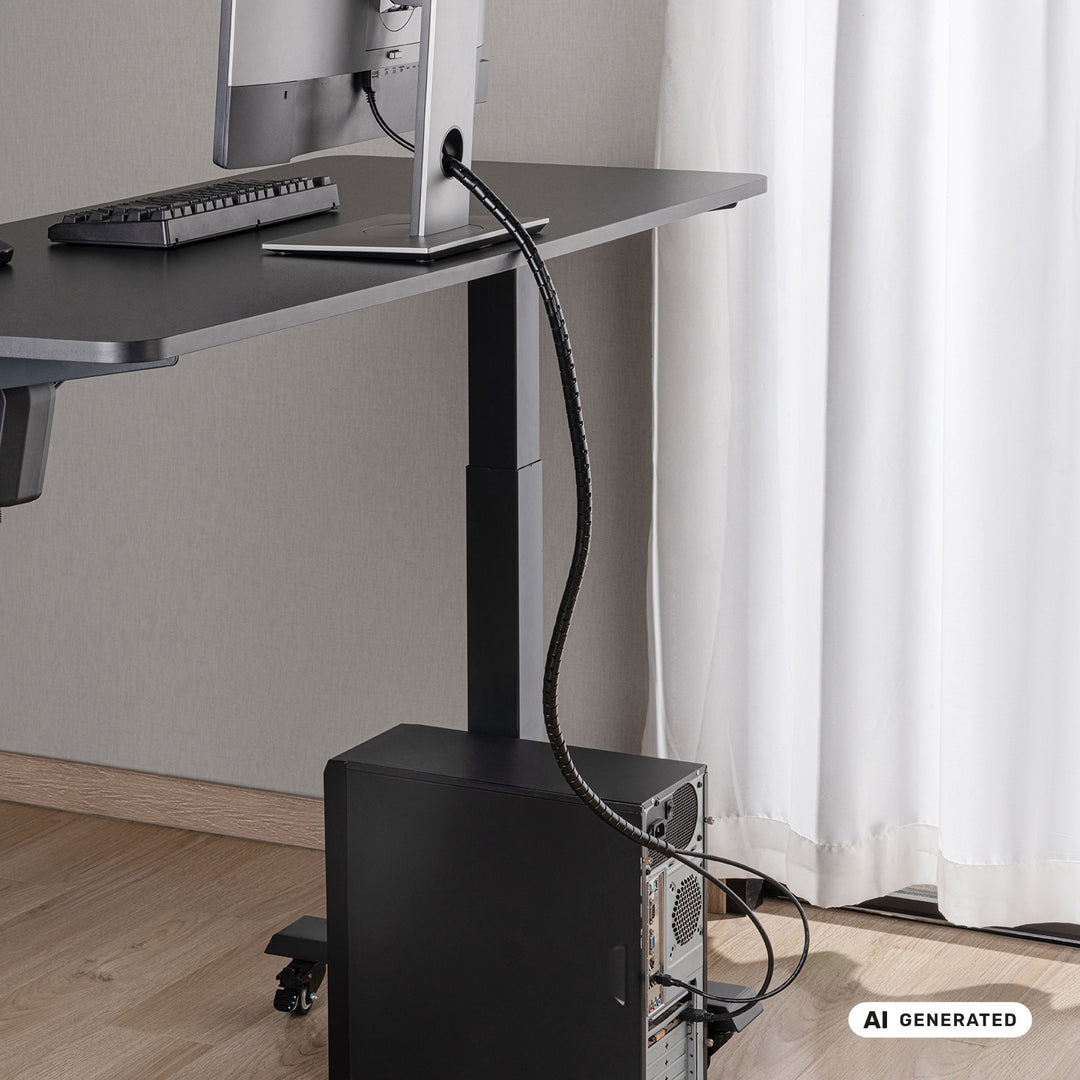 Maclean kabelholder/kabelafdækning, 15 mm x 1000 mm, sort, MCTV-898 B