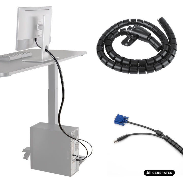 Maclean kabelholder/kabelafdækning, 15 mm x 1000 mm, sort, MCTV-898 B
