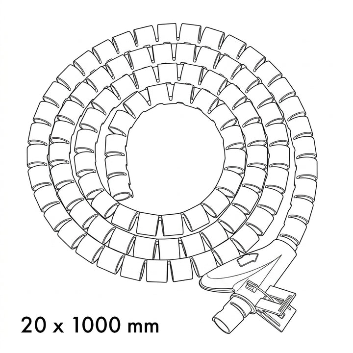 Maclean kabelholder/kabelafdækning, 20 mm x 1000 mm, sort, MCTV-899 B