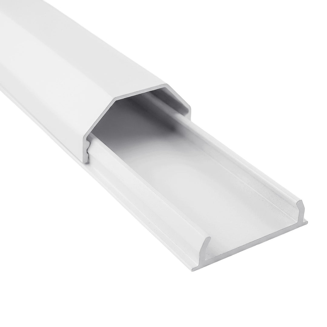 Maclean-kabeldæksel i aluminium, 33 x 18 x 750 mm, hvid, MCTV-897 W