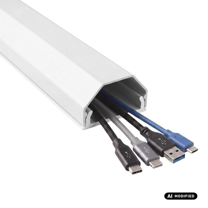 Maclean-kabeldæksel i aluminium, 33 x 18 x 750 mm, hvid, MCTV-897 W